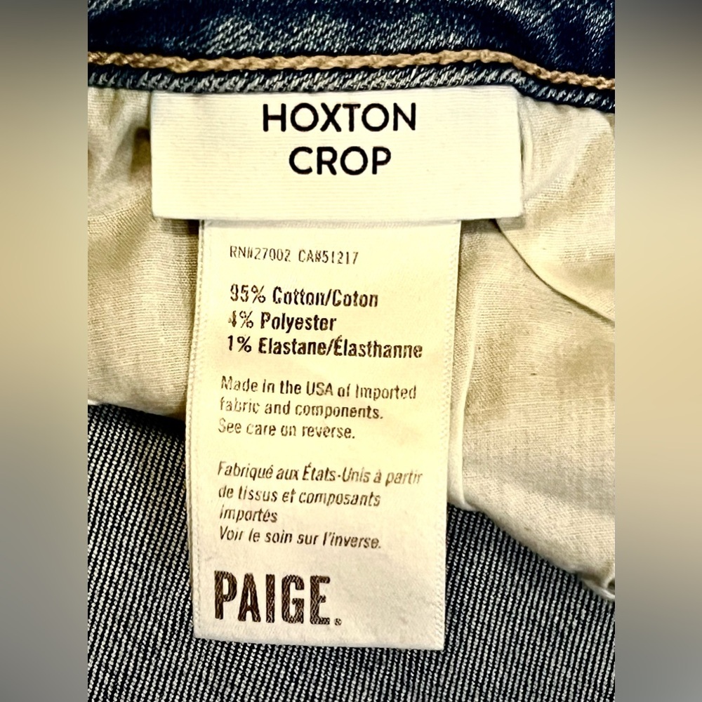 Paige Denim “Hoxton Crop” Distressed Jeans (Size 32) 👖 **NEW WITHOUT TAGS!!🎁** - Picture 11 of 13